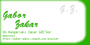 gabor zakar business card